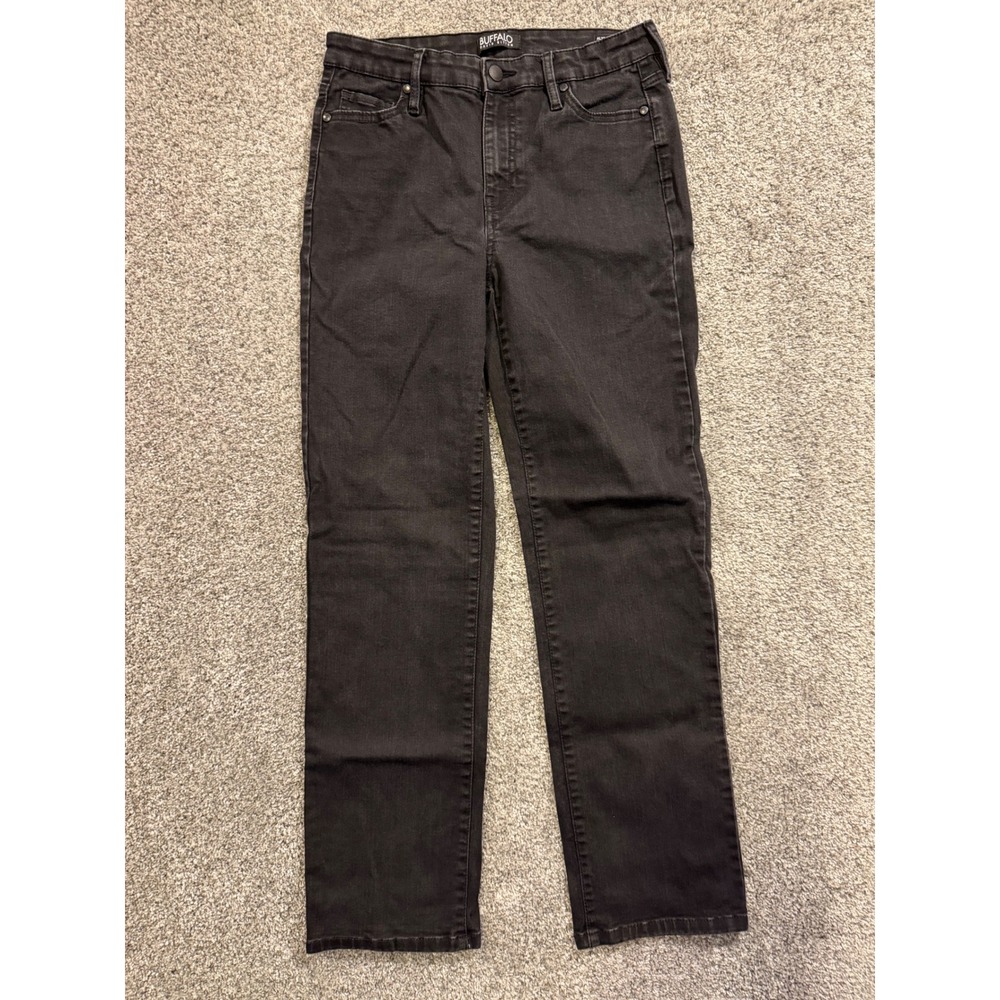 Buffalo Jeans Womens 4/27 Black Alyssa High-Rise Straight Leg Stretch Denim